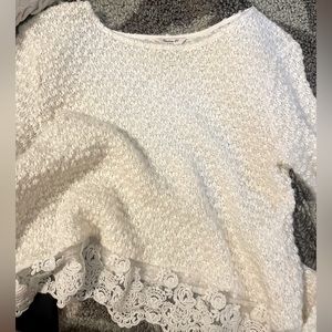 Lace crop sweater